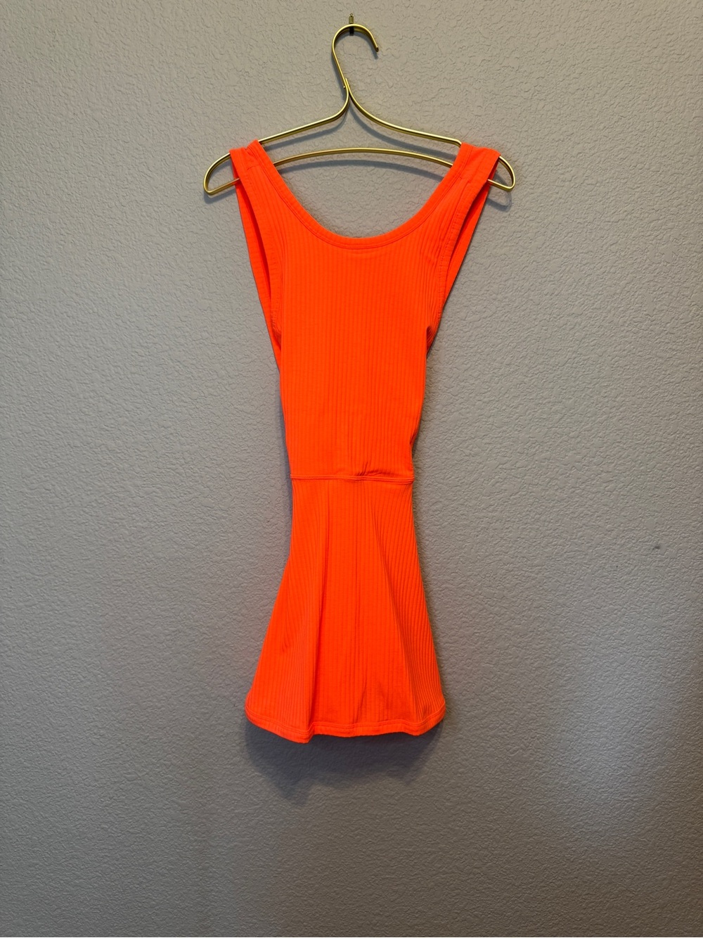 FP Movement by Free People Neon Orange Ribbed Tank Skort